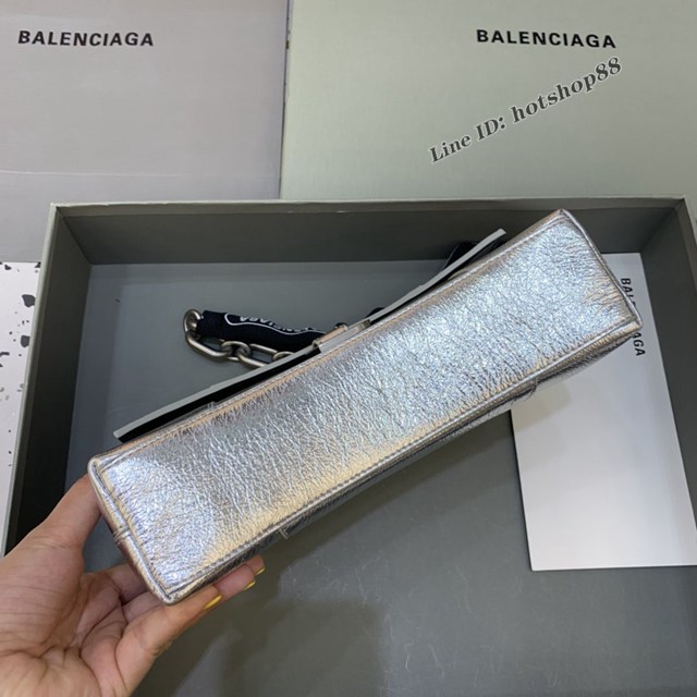 Balenciaga專櫃新品速遞Downtown鏈條單肩包 巴黎世家小號黑色經典Hourglass包 fyj1357